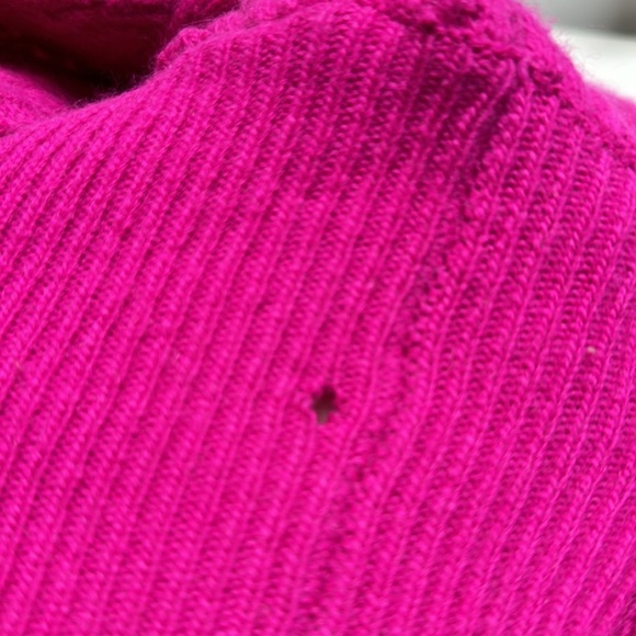 Pink Fuchsia Wool Rabbit Fur Open Back Pointelle Sweater Sz S - Picture 9 of 11